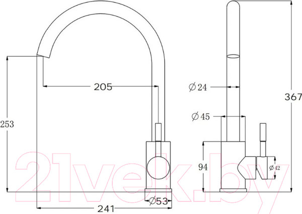 Изображение товара Смеситель Esko K45 White