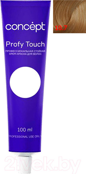 Изображение товара Крем-краска для волос Concept Profy Touch Стойкая 10.7 (100мл, очень светлый бежевый)