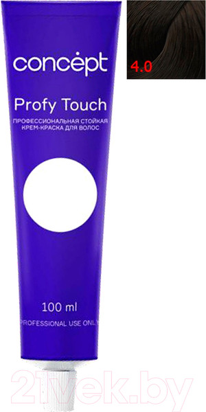 Изображение товара Крем-краска для волос Concept Profy Touch Стойкая 4.0 (100мл, шатен)