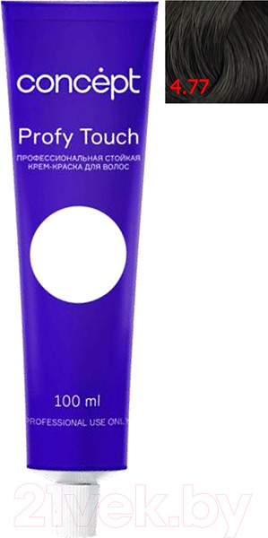 Изображение товара Крем-краска для волос Concept Profy Touch Стойкая 4.77 (100мл, глубокий темно-коричневый )