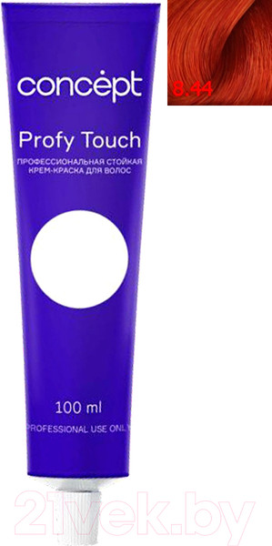 Изображение товара Крем-краска для волос Concept Profy Touch Стойкая 8.44 (100мл, интенсивный светло-медный)