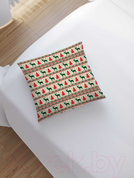 Изображение товара Наволочка декоративная JoyArty Новогодний орнамент / sl_50935