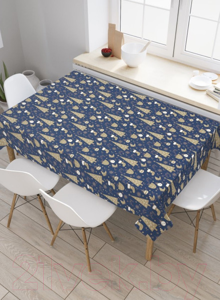 Изображение товара Скатерть JoyArty Новогодний паттерн / tc_290624 (180x145)