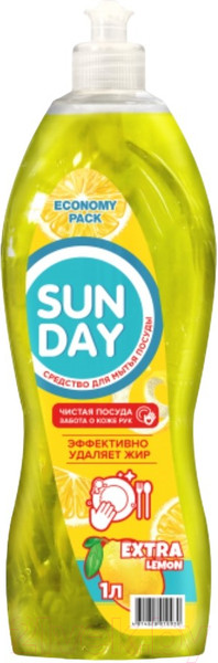 Изображение товара Средство для мытья посуды Sunday Экстра Лимон (1л)
