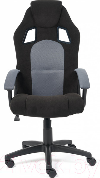 Изображение товара Кресло геймерское Tetchair Driver флок/ткань (черный/серый)