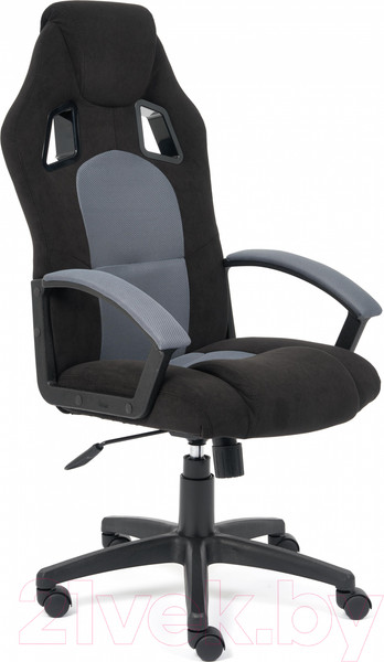 Изображение товара Кресло геймерское Tetchair Driver флок/ткань (черный/серый)