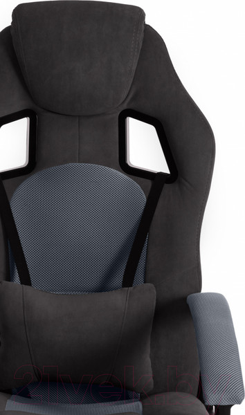 Изображение товара Кресло геймерское Tetchair Driver флок/ткань (черный/серый)