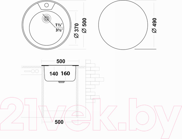 Изображение товара Мойка кухонная Ukinox FAD500 GT6K 0C