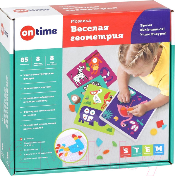 Изображение товара Развивающая игра On Time Мозаика Веселая геометрия / 45057