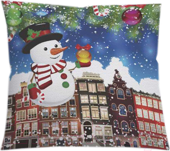 Изображение товара Наволочка декоративная JoyArty Новогодний снеговик / sl_20302