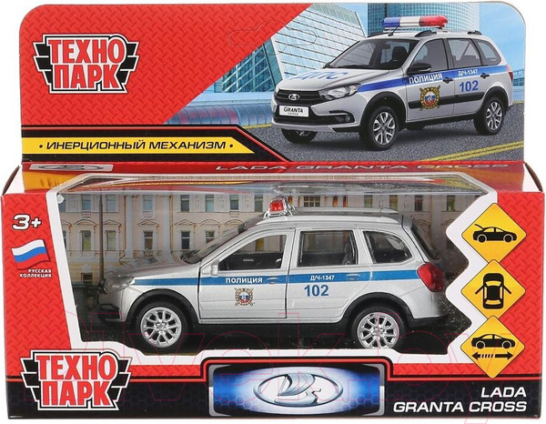 Изображение товара Автомобиль игрушечный Технопарк Lada Granta Cross 2019 Полиция / GRANTACRS-12SLPOL-SR