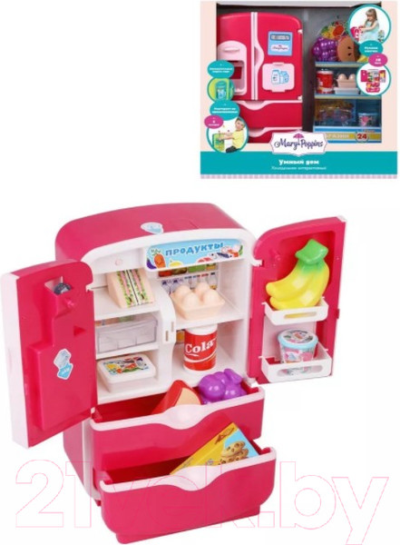 Изображение товара Холодильник игрушечный Mary Poppins Умный дом / 453280 (малиновый)