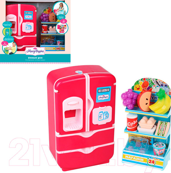 Изображение товара Холодильник игрушечный Mary Poppins Умный дом / 453280 (малиновый)