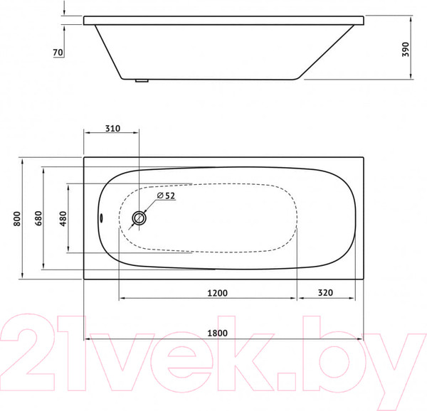 Изображение товара Ванна акриловая Berges Nelu 180x80 / 050021