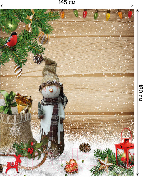 Изображение товара Скатерть JoyArty Обаятельный снеговик / tc_78666 (180x145)