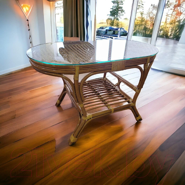 Изображение товара Стол садовый Мир Ротанга 02/15А-OV (коньяк)