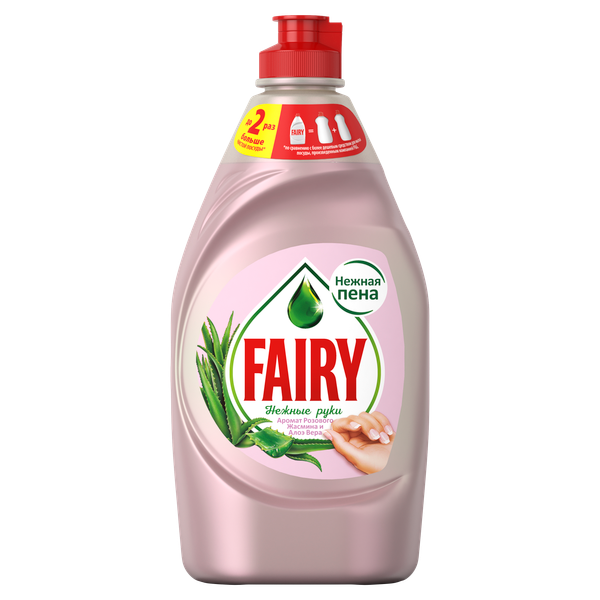 Изображение товара Средство для мытья посуды Fairy Нежные руки. Розовый жасмин и алоэ вера (450мл)