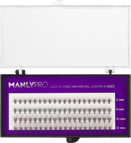 Изображение товара Накладные ресницы пучковые Manly PRO Шелк 6, 8, 10, 12мм / РП06