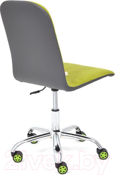 Изображение товара Кресло офисное Tetchair Rio флок/кожзам (оливковый/металлик)