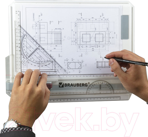 Изображение товара Доска чертежная Brauberg А4 / 210535 (с рейсшиной)
