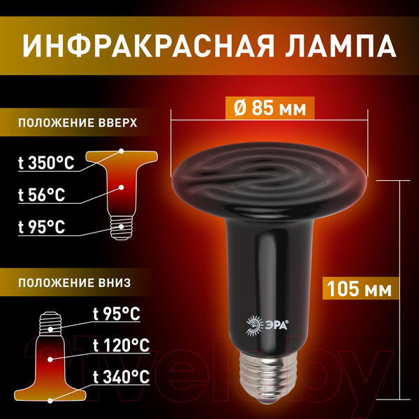 Изображение товара Лампа для террариума ЭРА FITO-150W-НQ / Б0052716