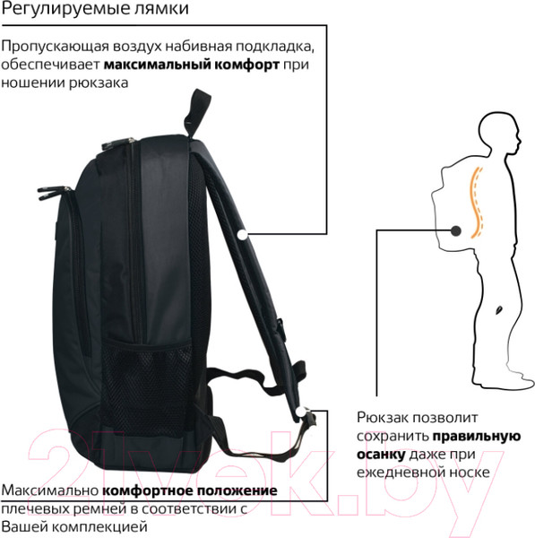 Изображение товара Рюкзак Brauberg B-TR1606 / 225291 (черный)