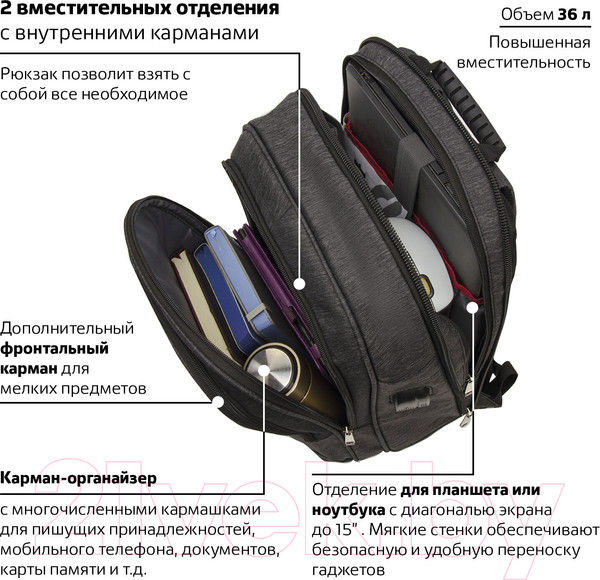 Изображение товара Рюкзак Brauberg Bisiness / 229873