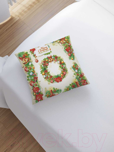 Изображение товара Наволочка декоративная JoyArty Новогодние венки / sl_37073