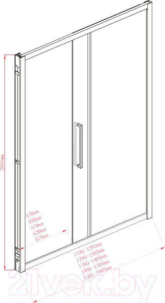 Изображение товара Душевой уголок Aquanet Delta 160x90 / NPE1131