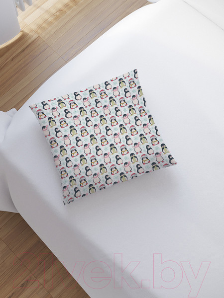 Изображение товара Наволочка декоративная JoyArty Новогодние пингвины / sl_380857