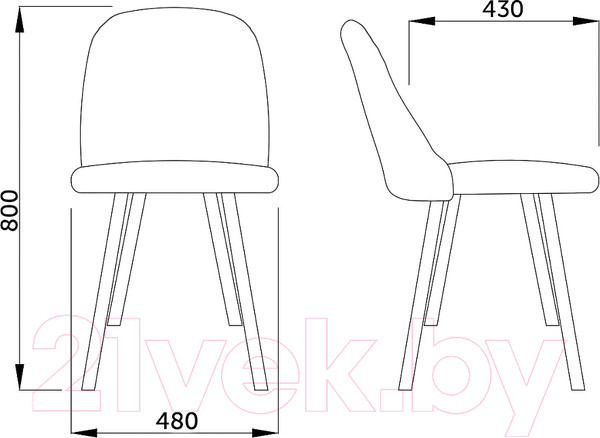 Изображение товара Стул AksHome Honnor (светло-серый 1701-26/дуб)