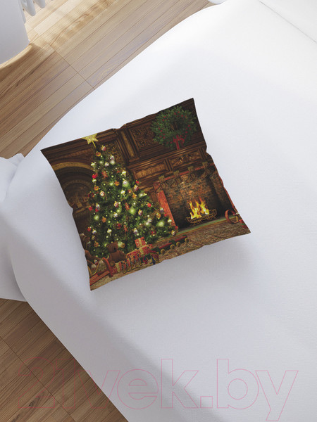 Изображение товара Наволочка декоративная JoyArty Праздник у камина / sl_381929