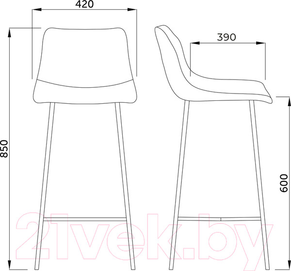 Изображение товара Стул барный AksHome Mexico (черный/черная нить)