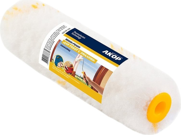 Изображение товара Ролик малярный Акор Полиакрил для работ с эмалями (150мм, ворс 12мм)