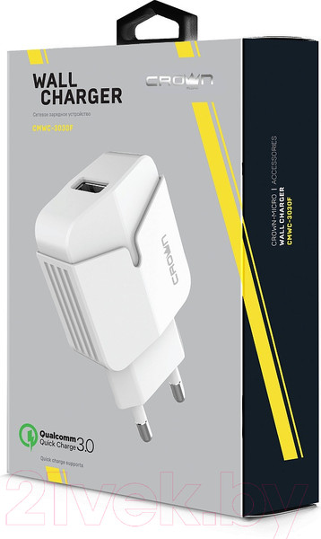 Изображение товара Зарядное устройство сетевое Crown CMWC-3030F (белый)