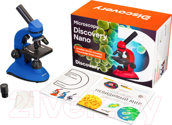 Изображение товара Микроскоп оптический Levenhuk Discovery Nano Gravity с книгой / 77959