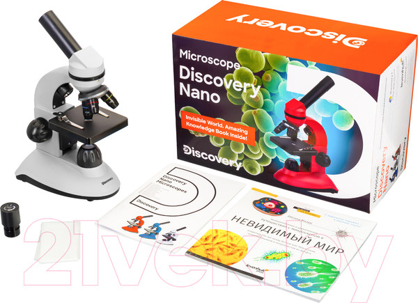 Изображение товара Микроскоп оптический Levenhuk Discovery Nano Polar с книгой / 77965
