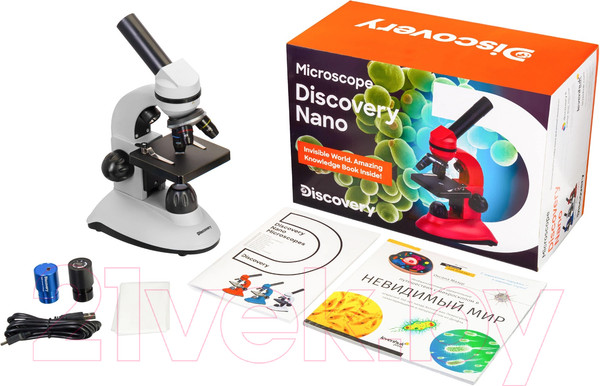 Изображение товара Микроскоп цифровой Levenhuk Discovery Nano Polar с книгой / 77968