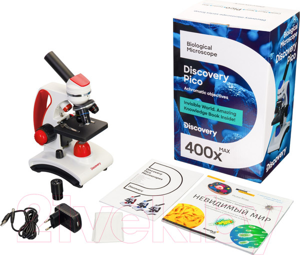 Изображение товара Микроскоп оптический Levenhuk Discovery Pico Terra с книгой / 77974