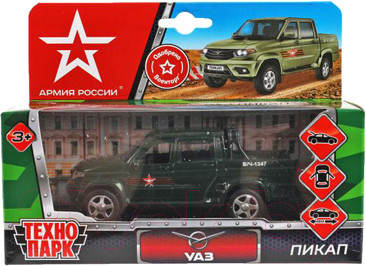 Изображение товара Автомобиль игрушечный Технопарк Uaz Pickup Армия России / PICKUP-12ARR-GN