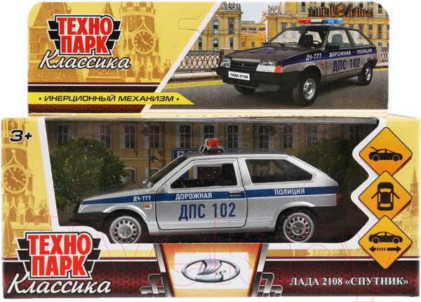 Изображение товара Автомобиль игрушечный Технопарк Lada-2108 Спутник Полиция / 2108-12POL-SR