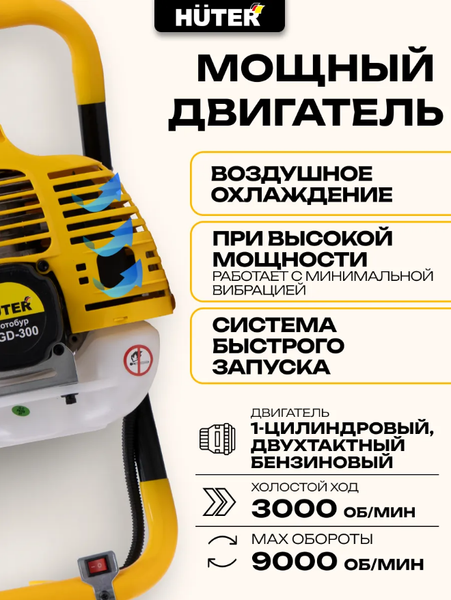 Изображение товара Мотобур земляной Huter GGD-300 (70/13/22)