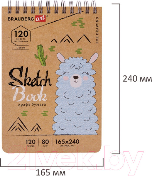 Изображение товара Скетчбук Brauberg Art Debut / 112999 (крафт бумага)