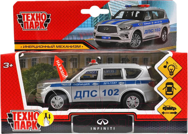 Изображение товара Автомобиль игрушечный Технопарк Infiniti Qx80 Полиция / QX80-12SLPOL-SR