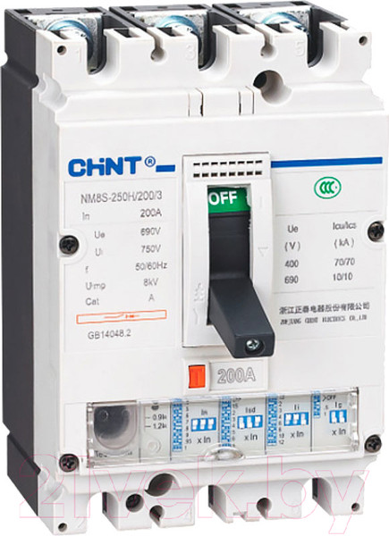 Изображение товара Выключатель автоматический Chint NM8S-250S 50А 3P 50кА / 150269