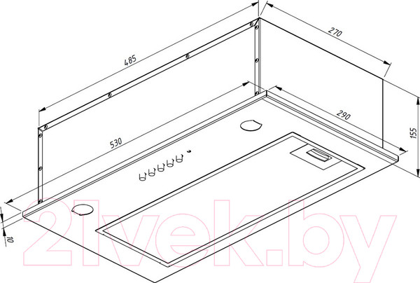 Изображение товара Вытяжка скрытая Akpo Micra Twin 60 WK-7 (бежевый)