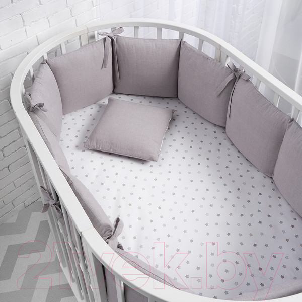 Изображение товара Бортик в кроватку Perina Soft Cotton / СК1/4-05.6 (серо-лиловый)