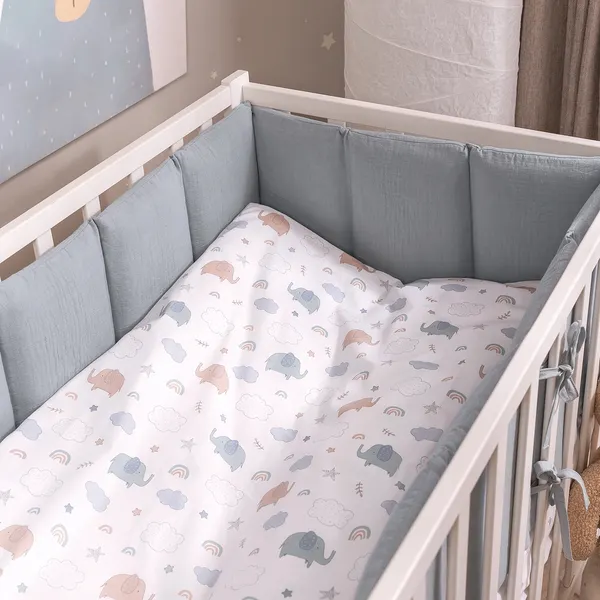 Изображение товара Бортик в кроватку Perina Soft Cotton / СК1/4-05.10 (голубой)