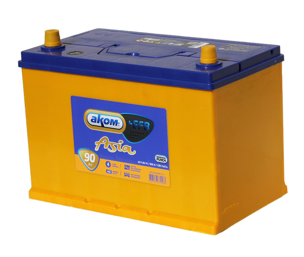 Изображение товара Автомобильный аккумулятор AKOM Asia 6СТ-90VL +EFB L+ 850A (90 А/ч)