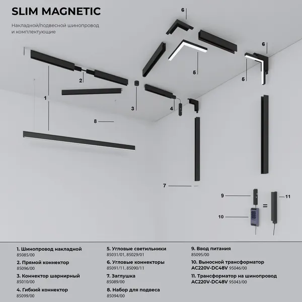 Изображение товара Трековый светильник Elektrostandard Slim Magnetic HL01 85009/01 (черный)